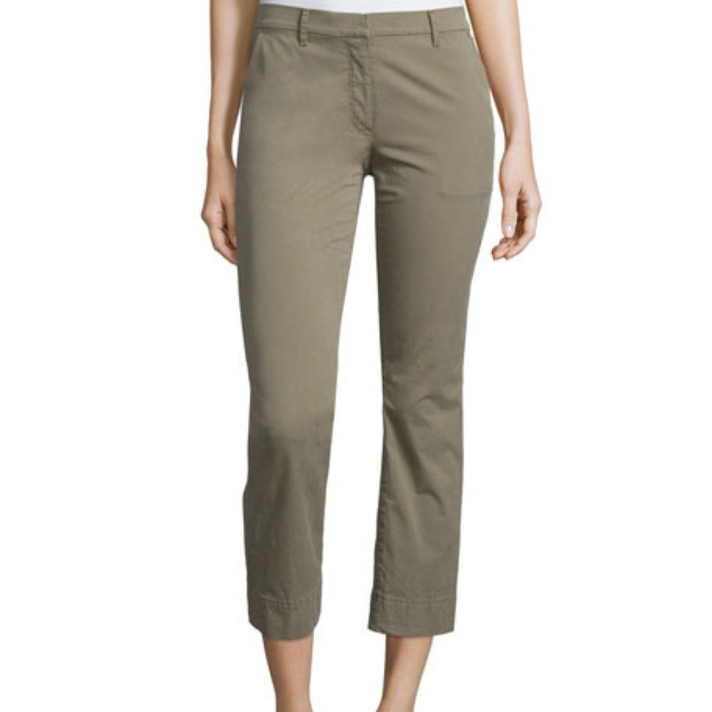 NWT THEORY Avla Chino Pants Sz 12 Cropped khaki